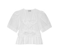 Ganni - Blouse en coton lavé - Femme - Blouses et Chemises - Blanc - Taille: 38 FR