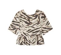 Ganni - Blouse à imprimé zèbre et bas péplum - Femme - Blouses et Chemises - Multicolore - Taille: 36 FR