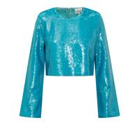 Ganni - Blouse à Sequins - Femme - Blouses et Chemises - Bleu - Taille: 38 FR