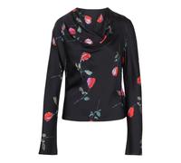 Ganni - Blouse avec un décolleté drapé - Femme - Blouses et Chemises - Noir - Taille: 38 FR