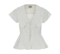 Ganni - Blouse en popeline de coton - Femme - Blouses et Chemises - Blanc - Taille: 40 FR
