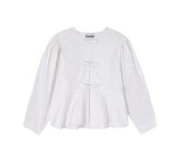 Ganni - Blouse péplum en popeline de coton - Femme - Blouses et Chemises - Blanc - Taille: 40 FR