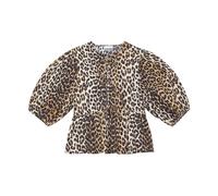 Ganni - Blouse Péplum Imprimée en Popeline de Coton - Femme - Blouses et Chemises - Multicolore - Taille: 38 FR