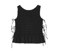 Ganni - Blouse sans manches smockée - Femme - Tops - Noir - Taille: 44 FR