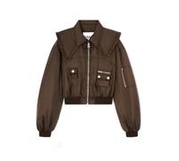 Ganni - Bomber Duchesse en nylon - Femme - Vestes - Brun - Taille: 36 FR