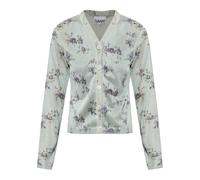 Ganni - Cardigan avec motif floral - Femme - Pulls - Vert - Taille: 40 FR