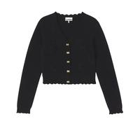 Ganni - Cardigan en coton cachemire avec application au crochet - Femme - Pulls - Noir - Taille: 40 FR
