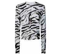 Ganni - Cardigan en coton imprimé transparent - Femme - Pulls - Multicolore - Taille: 38 FR