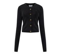 Ganni - Cardigan en laine avec logo brodé - Femme - Pulls - Noir - Taille: 42 FR