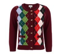 Ganni - Check Cardigan - Femme - Pulls - Rouge - Taille: 36 FR