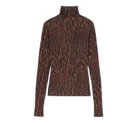 Ganni - Col roulé en jersey brillant imprimé - Femme - Pulls - Brun - Taille: 38 FR