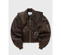 Ganni Duchesse Nylon Bomber Jacket women Bomber Jackets brown taille: L