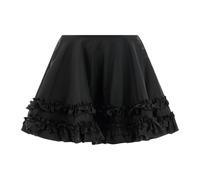Ganni - Duchesse Nylon Mini Frill - Femme - Jupes - Noir - Taille: 38 FR