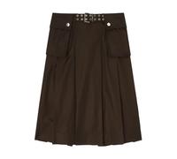 Ganni, Femme, Jupes, Brun, Taille: 36 FR Jupe plissée en nylon Duchesse