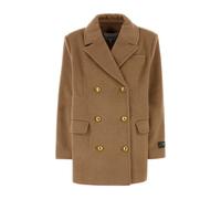 Ganni, Femme, Manteaux, Beige, Taille: 42/44 FR Double-Breasted Manteaux