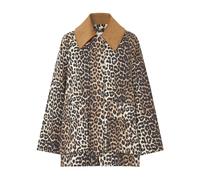 Ganni, Femme, Vestes, Beige, Taille: 42 FR Veste Midi en Toile Imprimée