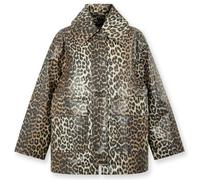 Ganni, Femme, Vestes, Brun, Taille: 34 FR Veste Léopard en Coton Laminé