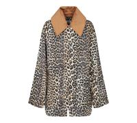 Ganni, Femme, Vestes, Multicolore, Taille: 34/36 FR Veste Midi en Toile Imprimée Léopard