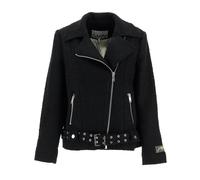 Ganni, Femme, Vestes, Noir, Taille: 40 FR Veste Bou avec Fermeture Éclair Décentrée