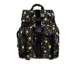 Ganni - Floral Motif Backpack - Femme - Sacs - Gris - Taille: ONE Size