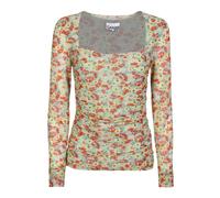 Ganni - Floral Print Mesh Top - Femme - Tops - Multicolore - Taille: 42 FR