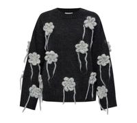 Ganni - Flower Crochet Sweater - Femme - Pulls - Gris - Taille: 38/40 FR