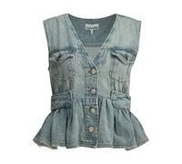 GANNI haut à basque en denim femme en coton bleu clair - 36