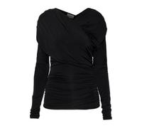 Ganni - Haut drapé à manches longues - Femme - Blouses et Chemises - Noir - Taille: 40 FR