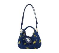 Ganni - Hobo Mini Flowers Purse - Femme - Sacs - Bleu - Taille: ONE Size