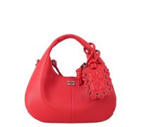 Ganni - Hobo Mini Grained - Femme - Sacs - Rouge - Taille: ONE Size