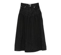 Ganni - Jupe Midi en Coton Denim - Femme - Jupes - Noir - Taille: 32 FR