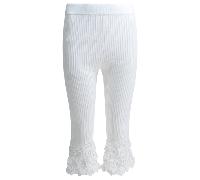 Ganni legging femme blanc en coton avec détails crochet - M