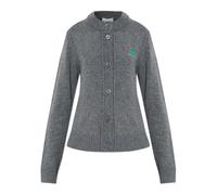 Ganni - Logo Cardigan - Femme - Pulls - Gris - Taille: 38 FR