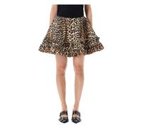 Ganni - Mini-jupe à imprimé léopard - Femme - Jupes - Multicolore - Taille: 38 FR