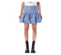 Ganni - Mini Jupe Rayée - Femme - Jupes - Bleu - Taille: 36 FR