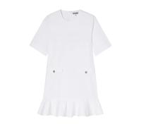 Ganni - Mini-robe en coton stretch - Femme - Robes - Blanc - Taille: 38 FR