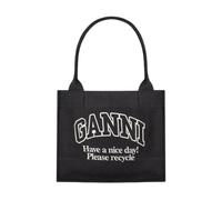 Ganni - Phantom Large Shopping Bag - Femme - Sacs - Noir - Taille: ONE Size