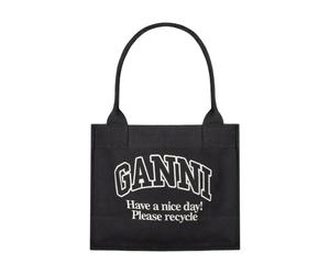 Ganni - Phantom Large Shopping Bag - Femme - Sacs - Noir - Taille: ONE Size