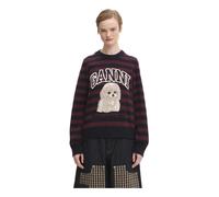 Ganni - Pull à col rond avec caniche - Femme - Pulls - Multicolore - Taille: 42 FR