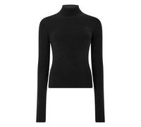 Ganni - Pull ajusté à col haut - Femme - Pulls - Noir - Taille: 38 FR
