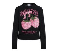 Ganni - Pull avec logo - Femme - Pulls - Noir - Taille: 38 FR