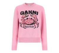 Ganni - Pull en laine mélangée - Femme - Pulls - Rose - Taille: 42 FR