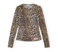 Ganni - Pull Imprimé en Maille à Manches Longues - Femme - Tops - Brun - Taille: 36 FR