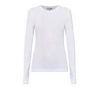 Ganni - Rib Longsleeve Top - Femme - Tops - Blanc - Taille: 42 FR