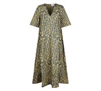 Ganni - Robe longue trapèze imprimée en coton stretch - Femme - Robes - Multicolore - Taille: 38 FR