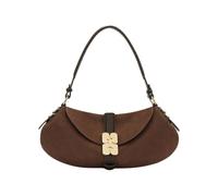 Ganni - Sac bandoulière B-Kat en daim - Femme - Sacs - Brun - Taille: ONE Size