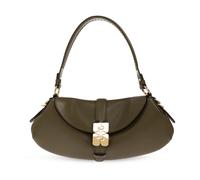 Ganni - Sac porté épaule B-Kat avec plaque logo - Femme - Sacs - Vert - Taille: ONE Size