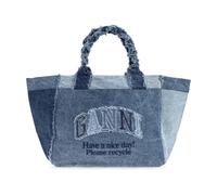 Ganni - Sac Shopper Logo - Femme - Sacs - Bleu - Taille: ONE Size