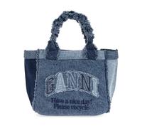 Ganni - Shopper Logo Bag - Femme - Sacs - Bleu - Taille: ONE Size