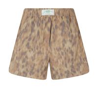 Ganni - Short Imprimé Stretch Coton Élastiqué - Femme - Shorts - Brun - Taille: 40 FR
